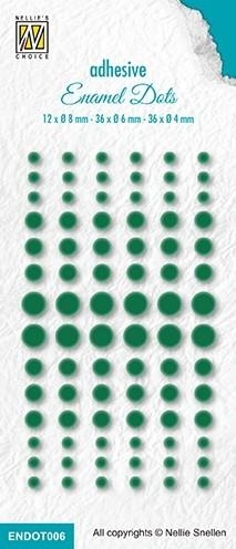 Nellie Snellen Enamel dots Green 12x8, 36x6 og 36x4mm